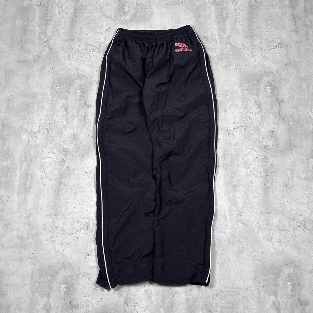 Vintage 90 Harpurs Team Canada full zip black baggy track pants